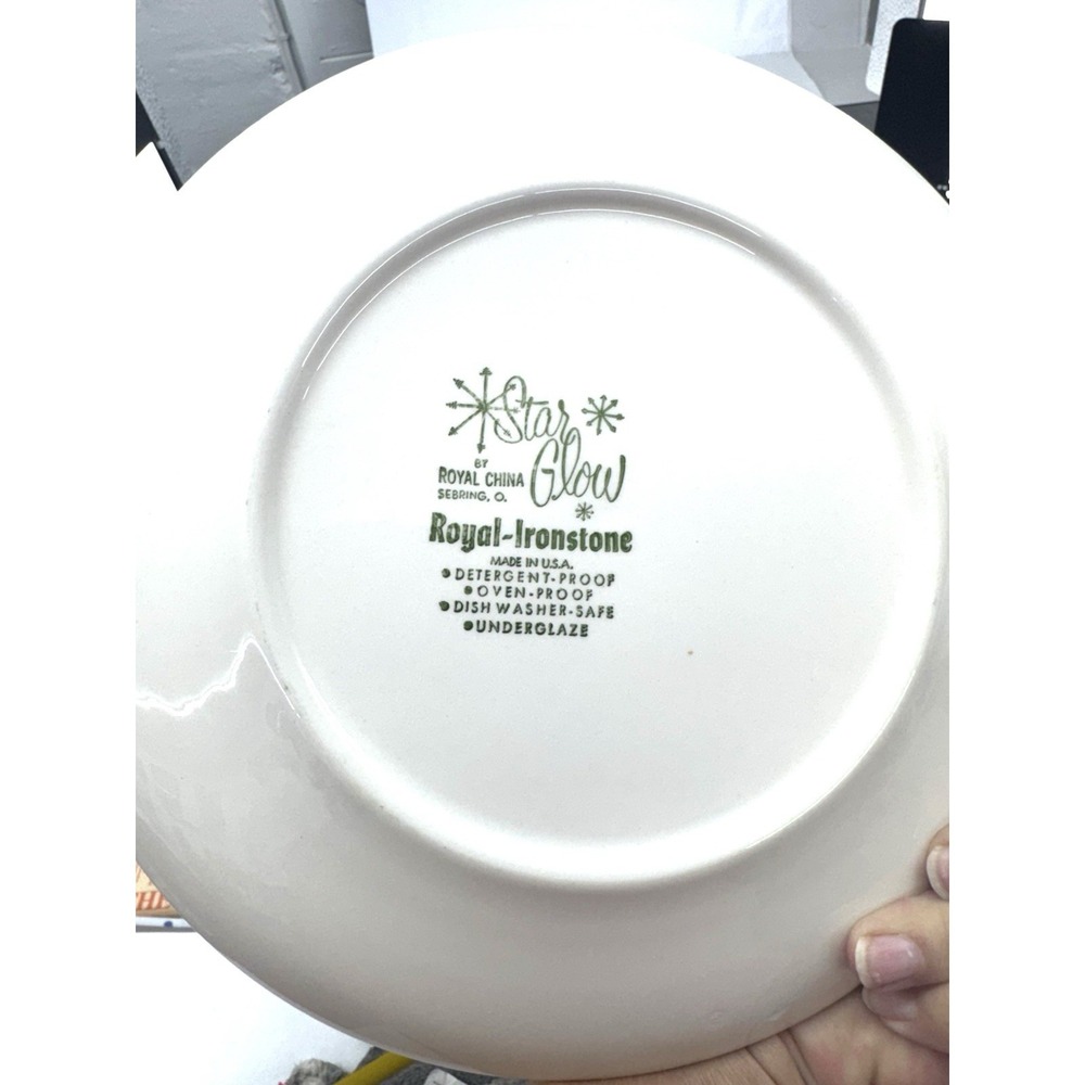 vintage Royal Ironstone Star Glow Starburst MCM Atomic Plate 10" Royal China - Picture 2 of 6